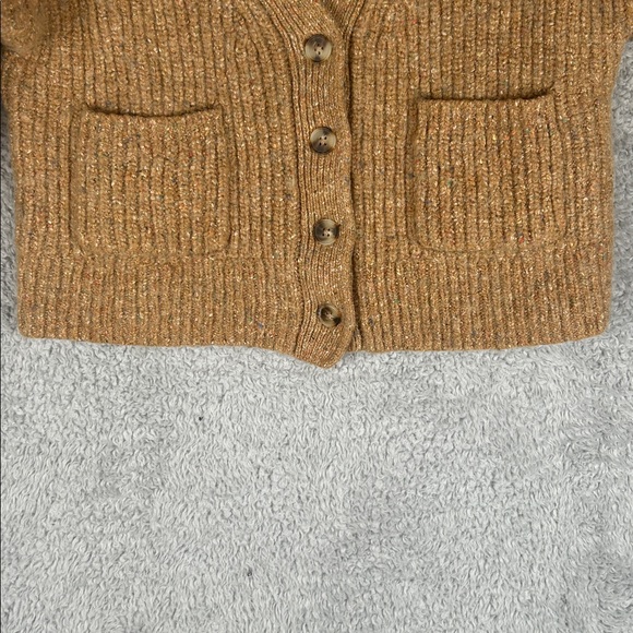 MADEWELL Long Sleeve Some Wool Cropped V- Neck, Button-Up Sweater, Size L - Picture 10 of 15